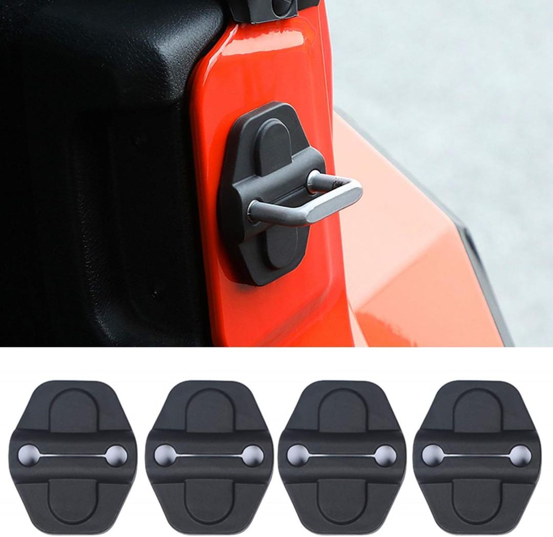 YOCTM Door Lock Decoration Cover for 2018-2026 Jeep Wrangler JL JLU 4XE Unlimited Sahara Sports Rubicon Gladiator JT Door Lock Cover Parts Accessories Black (Door) (Pack of 4)