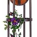 Plow & Hearth Metal Garden Obelisk | Indoor/Outdoor | Powder-Coated Steel | Trellis for Climbing | Floral Pattern | 11" Dia. x 7'H | Bronze