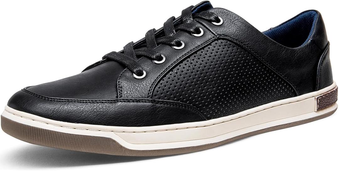 Jousen Men's Fashion Sneakers Classic Retro Casual Shoes for Men Breathable Business Dress Sneaker (8, Black)