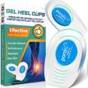 Gel Heel Cushion Inserts, Poron Heel Pads for Shoes, Heel Cups for Heel Pain Relief - Plantar Fasciitis, Achilles Tendonitis, Bone Spur, Size S/M (Men's 4.5-9.5 / Women's 6-10.5), 5mm Thick Poron