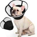 Allroaring Dog Cone Collar, Soft Dog Cones for Medium Dogs After Surgery, Adjustable Pet Cone for Dogs to Stop Licking, Breathable Doggie Elizabethan Collar for Wound Care Spay Neuter, Black M