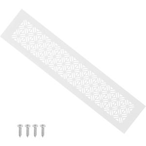 PATIKIL 14 x 3 Inch Door Air Vent Cover, Heavy Duty Aluminum Grille Ventilation Cover Louvered with Mounting Screws for Cabinet Wardrobe Door, White