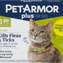 PetArmor Plus Flea and Tick Prevention for Cats, Cat Flea and Tick Treatment, 3 Doses, Waterproof Topical, Fast Acting, Cats Over 1.5 lbs (3 Count)