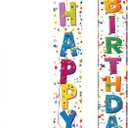 2 Pcs Colorful Happy Birthday Door Banner Happy Birthday Porch Banner Sign Birthday Party Decor Birthday Hanging Decoration for Girls Boys Party Supplies