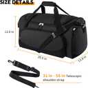 Uarition Gym Bag for Men - 55L Black Durable Large Duffle Bag for Travel, Workout, Fitness & Sport
