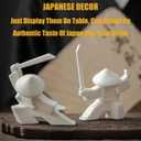 EAEMDY Samurai Figure Figurine Japanese Warrior Statue Decor for Table Room, Incense Holder for Stick Burner Incense Stick Holder, Kongfu Tea Pet Decoration (1.White B+C)