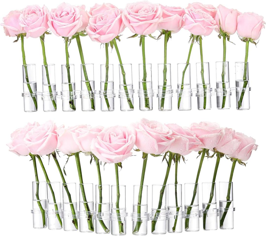 DIY 24 Test Tube Vases for Flowers, Clear Glass Bud Vases, Modern Decor, Wedding Centerpieces