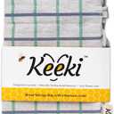 Keeki Bag - The Original Beeswax Lined Bread Bag for Homemade & Sourdough | Reusable Linen Bread Storage | Beeswax Wrap Alternative | Plastic-Free Storage w/Wide Drawstring Closure (Blue)