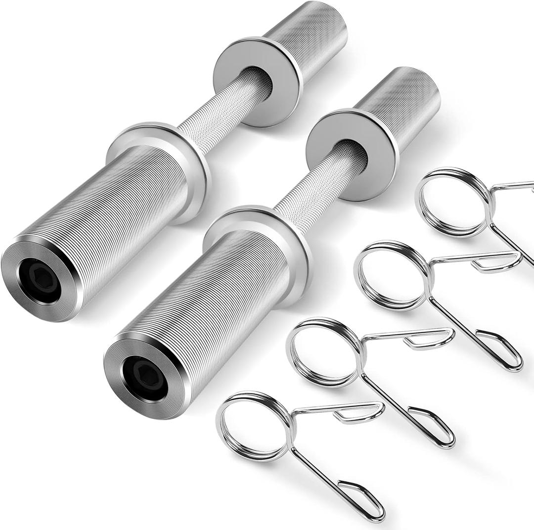 Uboway 16"/20" Olympic Dumbbell Handles: Loadable Dumbbell Bars, Heavy Duty Weightlifting Handles, Compatible with 2" Olympic Weight Plate, Ideal for Home Gym Strength Training, Bonus 4 Spring Collars