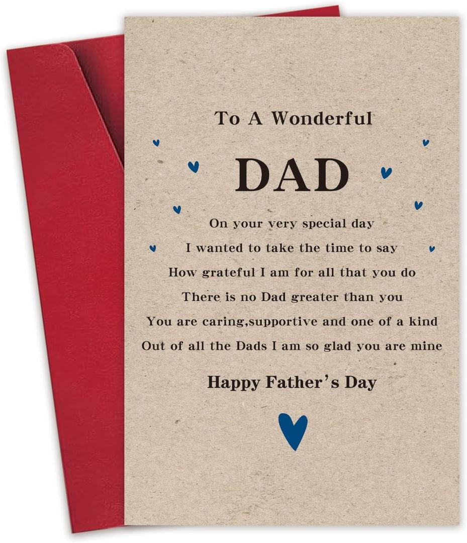 11 x Fathers Day Card - Poem Father Day Cards - Dad Greeting Cards For Birthday - Special Fathers Day Card