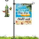 Garden Flag Holder Stand with Shepherd Hook for 14'' x 20'' Flags Upgraded Flagole with 2 Spring Stoppers and 1 Clip, Yard Garden Flag Holder for Flags Weather-Proof (Without Solar Lights & Flag)