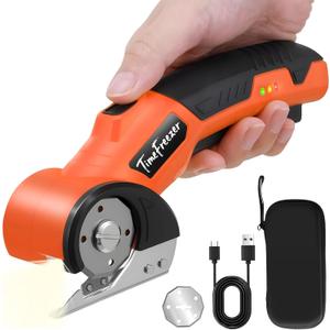 Electric Cardboard Cutter, Cordless Heavy Duty Power Scissors, 3500mAh High Speed Rechargeable for Thick Corrugated Cardboard, Fabric, Carpet, Plastic, 2 Blades