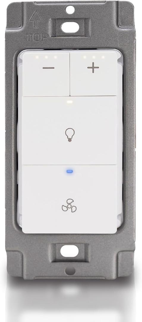 Akicon Dimmer Switch for Exhaust Fan with Light, Single Pole Fan Light Switch, Neutral Wire Needed, White