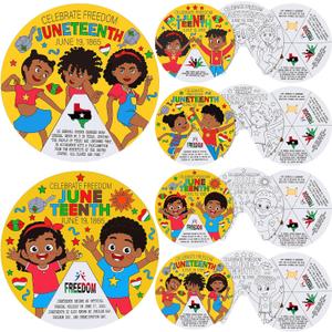12 Sets Color Your Own Juneteenth Wheel Crafts DIY Black History Crafts Black Freedom DaySupplies for African Afro American Independence Day Festival Celebration Happy Juneteenth Jamboree
