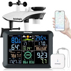 Sainlogic SA9 Plus Smart WiFi Weather Stations Mothers Day Gifts Wireless Sensor 24/7 Weather Forecast by Weatherseed AI, Wind Speed, Rain Gauge, UV, Alerts & 2-Year Data Export