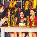 6 Pcs Gold Table Decorations Metallic Foil Spray Centerpiece Star Table for Party Birthday Wedding Anniversary Graduation Holiday Supplies Decor New Years