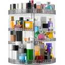 Rotating Makeup Organizer Countertop, Acrylic Makeup Storage Organizer Round, Large Cosmetic Organizer 7 Layers Large Capacity, Fits Makeup Brushes, Lipsticks, Bathroom, Vanity, Gray (15 Inches Gray)