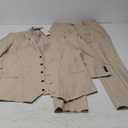 Mens Formal Wear Summer Beach Party Wedding Beige 3 Piece Suit Comfortable Fit Large