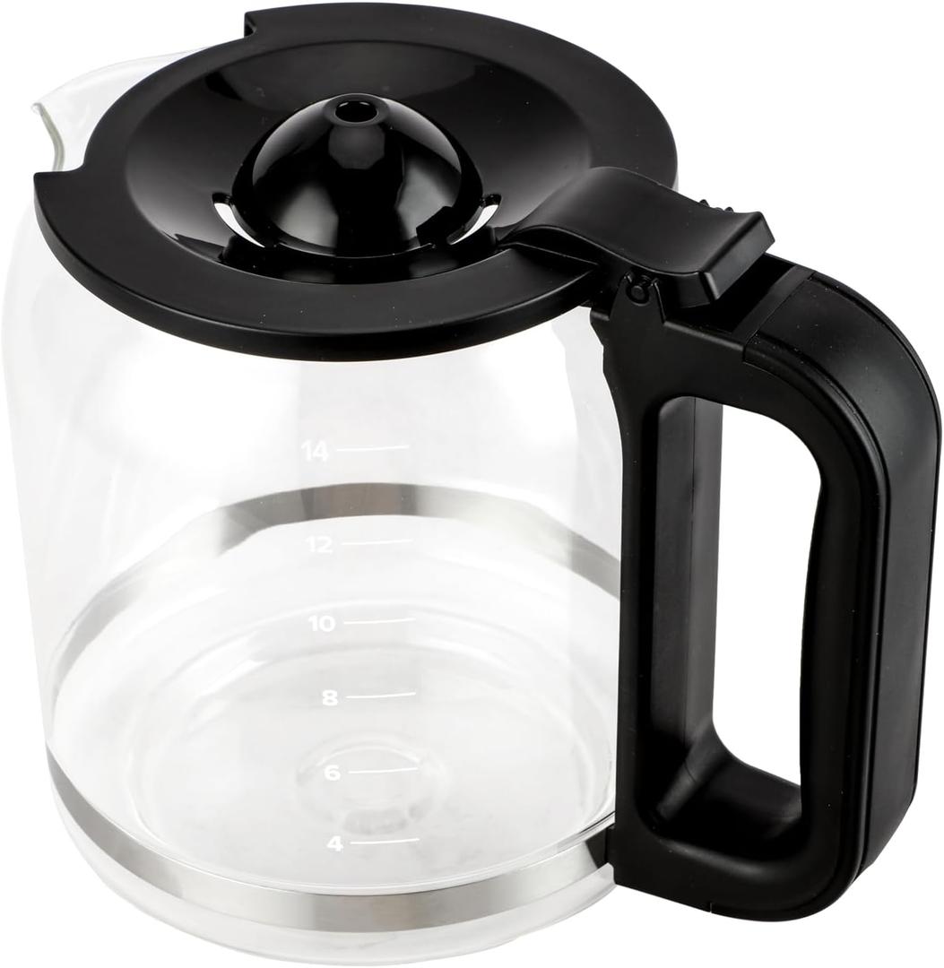 14 Cup Glass Coffee Pot Replacement - Compatible with Cuisinart DCC-3200 Series DCC-2200,DCC-2800,DCC-2600,DCC-1800FR,CBC-7400, CBC-7000PC,CBC-6800 Coffee Makers, Replacement Glass Cofee Carafe