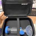 Pet Inhaler Travel Case, Black with Paw Print Design, Cleaning Brush and Pet Care Accessories, Portable Inhaler Carry Case for Dogs, Cats and Horse.