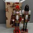 11.8 Inch Wooden Nutcracker Ornaments(Christmas Decorations Nutcracker Figures)(Festive Collectible Gift) for Table Desktop Fireplace Thanksgiving Christmas Decor,Trumpeter&King