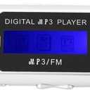 1PC USB 2.0 Digital MP3 Music Player Portable LCD Screen Support 32GB TF Card and FM Radio,Use 20 Hours,Silver