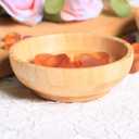 Small Bamboo Wooden Bowls Set of 2, Round Shallow Serving Bowls for Charcuterie/Fruit/Candy, 4 Inch Handmade Dipping Dishes for Spice/Salsa/Tomato Sauce