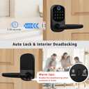 Keypad Door Lock with Handle, VOLIBeL Keyless Entry Door Locks, Smart Fingerprint Smart Knob for Front, Electronic Digital Deadbolt, Smart Locks with App & Security Deadlocking