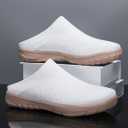 Lightweight Slip-On Clog Shoes for Women & Men  Breathable Knit Upper, Soft Cushioned Sole, Indoor Outdoor Comfort Mules (9.5, White)