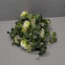 Der Rose 2Pack 13Ft Artificial Eucalyptus Flower Garland with Fake Rose Flower Vine Seeded Eucalyptus Leaves Greenery Garland for Wedding Table Backdrop Party Centerpiece Room Decor (Champagne)