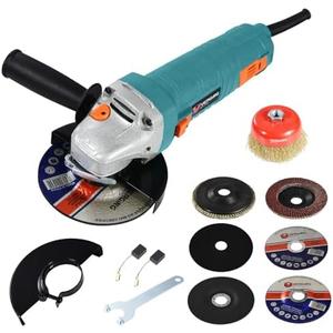 VERGING Angle Grinder, 7.5-Amp 4 1/2 Angle Grinder Tool with Grinding, Polishing and Rust Removal Capabilities, Variable Speed Angle Grinder, Metal Grinder Tool, Non-Slip and Shockproof Handle
