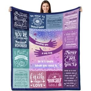 Get Well Gifts for Women, Inspirational Gifts Blanket 60"x50", Hug/Healing Blanket for Women, After Surgery Gifts, Sympathy Gift for Friend Sister, Feel Better Gift, Soft Comfort Throw Blanket