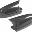 DHUSMQ Compatible with VW Golf 4 MK4 1998-2002 Passat B5 Jetta Car Rearview Side Mirror Cover Sticker Wing Cap Exterior Door Case Trim Carbon Auto(Gloss Black)