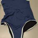 Beautikini Period Swimwear - One Piece Bathing Suit Menstrual Leakproof Swimsuit for Teen Girls and Women (Blue), Medium