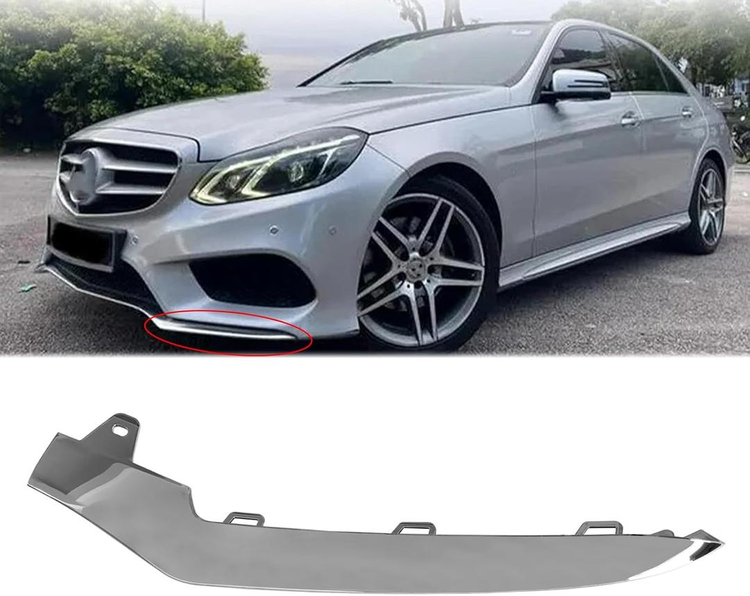 Front Bumper Trim Molding For Mercedes Benz E-Class W212 E250 E350 E400 E500 E550 2014 2015 2016 Left Side Chrome Trim A2128852774 (Left Side)