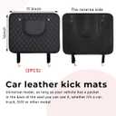 2 PCS Car Kick Mats, Leather Back Seat Protector with Storage Bag, Waterproof Automotive Backseat Cover Pad Prevent Kids Dirt Mud and Scratch, Interior Car Accessories(Black & Black)