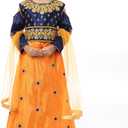 Ashwini Girls Skirt Top With Neck Embroidery Work | Readymade Indian Kids Ethnic Skirt Top 9Y