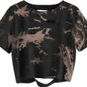 Avanova Women's Letter Graphic Tee Short Sleeve Tie Dye Crop Tops Summer Casual T Shirt
, size -3XL