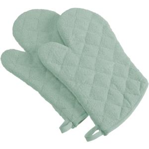 DII Basic Terry Collection 100% Cotton Quilted, Oven Mitt, Mint, 2 Piece DII Basic Terry Collection 100% Cotton Quilted, Oven Mitt, Mint, 2 Piece