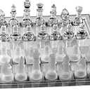 Glass Chess Board Anti-Broken Elegant Glass Chess Pieces Chess Game Chess Set Chess Game