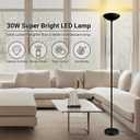 Dimmable Floor Lamp, Black, 30W 3000LM LED Torchiere Standing Lamp