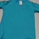Lands' End Girls' Swim UPF 50+ Short Sleeve Sun Tee Rash Guard Shirt (Large, Tile Blue)