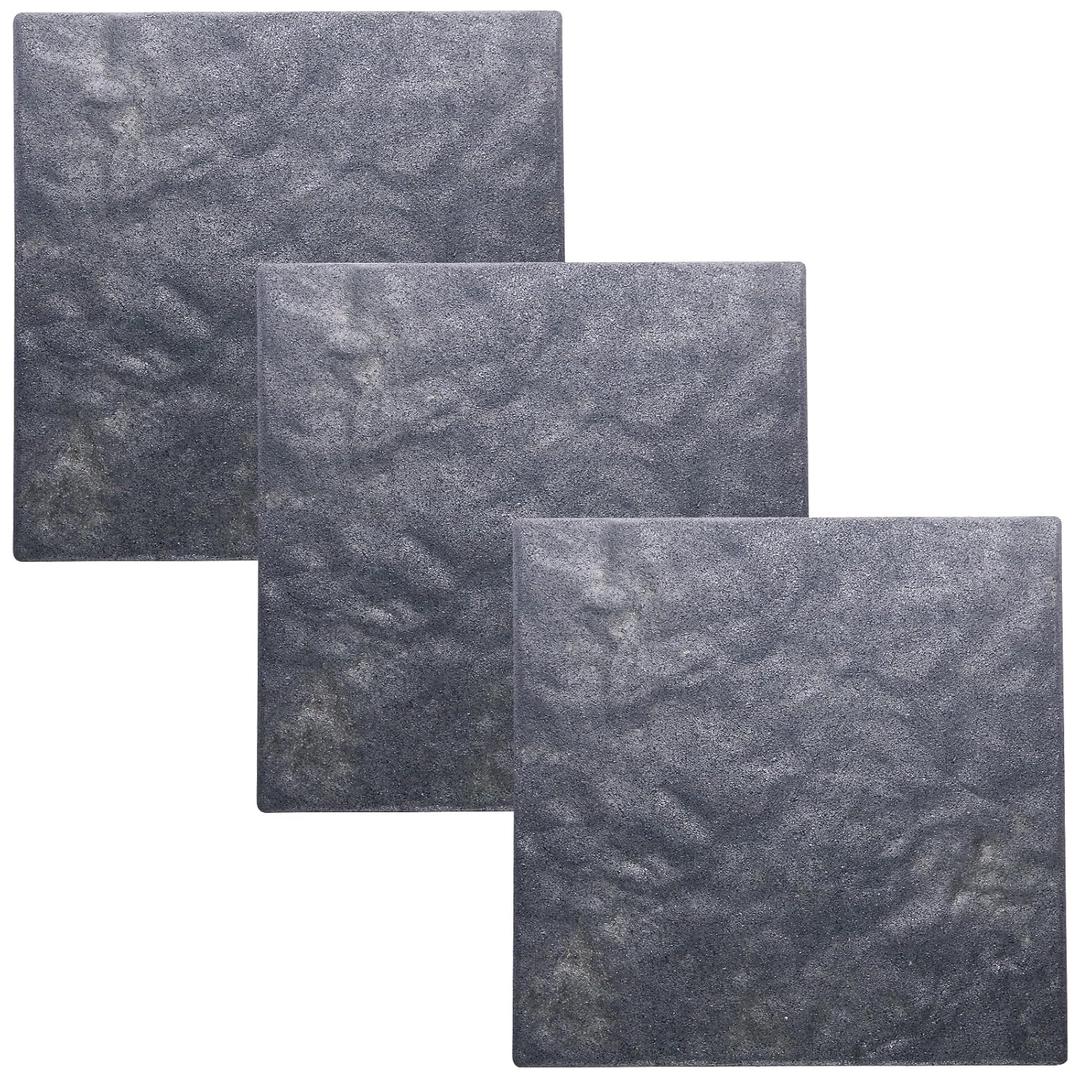 Sekcen 3 Pack Rubber Stepping Stones 15.75x15.75 Outdoor Garden Walkway Recycled Paving Stones Pavers for Walkways