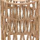 1-Pack Boho Rattan Lamp Shades, 5.9" H x 4.7" D Woven Small Shade Replacement, 3-Tier 1.62in Fitter Farmhouse Pendant Light Cover for Chandelier Floor Wall Lamp(Brown)