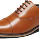 Bruno Marc Men's Lace Up Soft Cap-Toe Formal Dress Shoes (9.5, Brown)