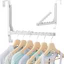 Over The Door Hooks, Extended Over The Door Clothes Hanger with 11 Ridges,Space-Saving Over The Door Drying Rack,Over the Door Hangers for Clothes,Larger Capacity Over The Door Hanger. (White(update))