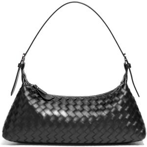 Handbags Shoulder Bags for Women Small Bags Women's Woven Tote Bag Crossbody Handbag Travel Hand Bag Purse Hobo (Black)