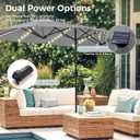 SUPERJARE 13ft Outdoor Patio Umbrella with Solar Lights, Double-sided Deck Pool Umbrella with 1.5 Inch Pole, Fade Resistant Canopy, 12 Sturdy Ribs, for Porch, Market, Backyard(No Base)