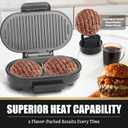 FineMade Double Mini Grill Maker, Breakfast Sandwich Maker, Burger Press Patty Maker, Panini Press Grill, Small Electric Grill, Ideal for Making Breakfast, Lunch and Snacks