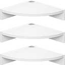 Fun Memories Corner Shelf Wall Mount, Wood Floating Corner Shelves, Corner Wall Shelf for Bedroom, Bathroom, Kitchen, Living Room (White, 3 Pack)